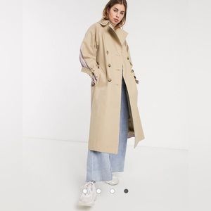 Never worn ASOS color block trench coat nude and lilac🌸